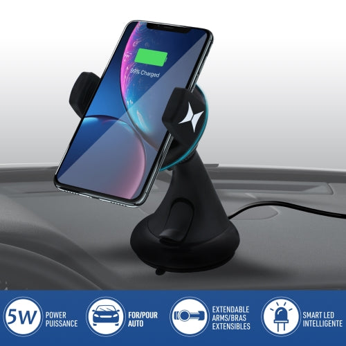 Universal 5W Wireless Suction Mount Charger with LED Indicator