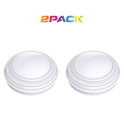 2-Pack RGB LED Puck Lights with Tap Control - Wireless, Dimmable, and Color-Changing Battery-Powered Under Cabinet Lighting