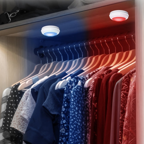 2-Pack RGB LED Puck Lights with Tap Control - Wireless, Dimmable, and Color-Changing Battery-Powered Under Cabinet Lighting