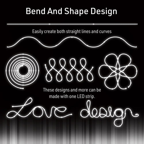6.5ft Neon Bend and Shape Memory Flex Wire White LED Light Strip, Indoor Use