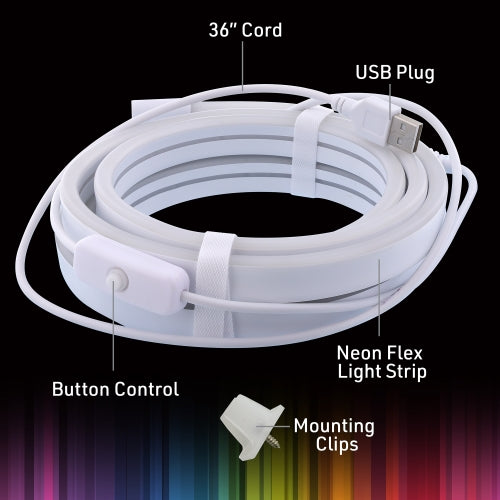 6.5ft Neon Bend and Shape Memory Flex Wire White LED Light Strip, Indoor Use