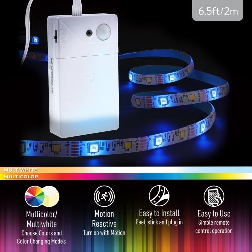 6.5ft Indoor Motion Activated Color-Changing LED Light Strip