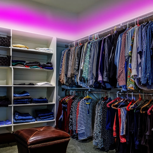 50ft Indoor LED Light Strips, Multiple Color Effects, Remote Control
