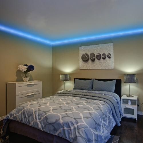 50ft Indoor LED Light Strips, Multiple Color Effects, Remote Control