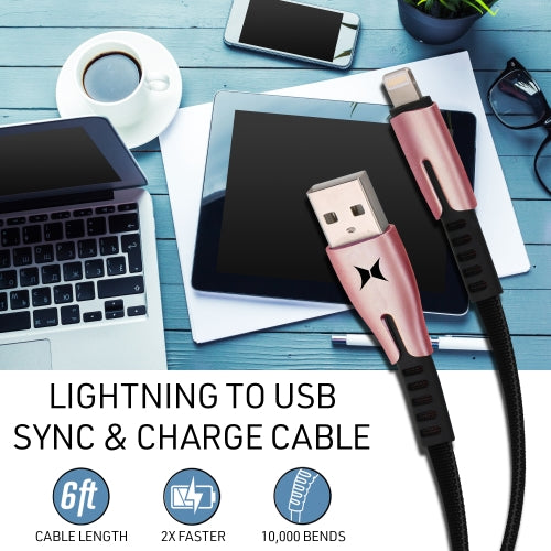 6ft MFI Certified Lightning Cable - Durable & Tangle-Free