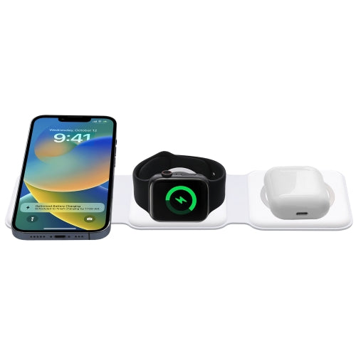 3-in-1 All-in-One Foldable Wireless Charger, White