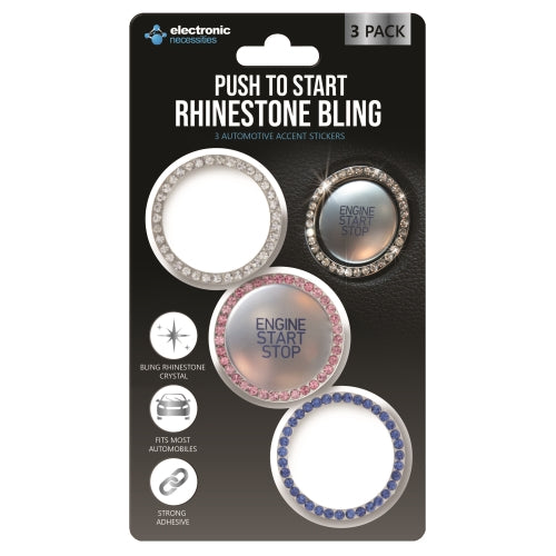 Bling Car Interior Accessories (3-Piece Set) – Universal Sparkly Rhinestone USB Car Charger and Dual Anti-Slip Crystal Inlay Cup Holder Coasters