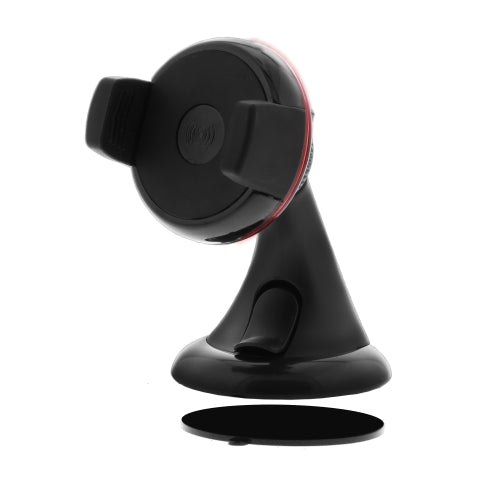 5W Wireless Suction Mount Charger – Dashboard & Windshield Qi-Enabled Smartphone Mount with LED Charging Indicator