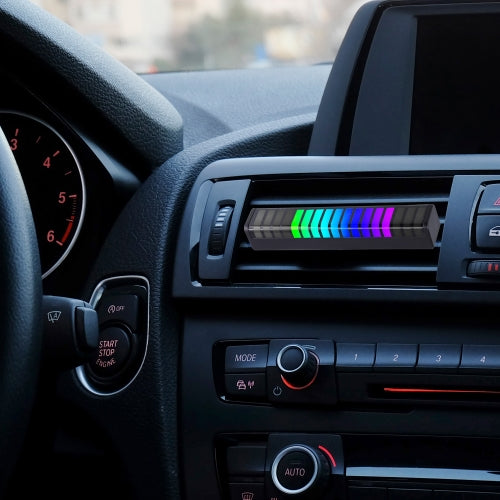 LED Sound Reactive RGB Equalizer for Car Vent | Rechargeable Music Visualizer with 9 Light Modes