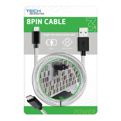 3ft 8-Pin to USB-A Cable, Fast Charging for iPhone, iPad, & More