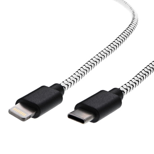 Durable 3ft Braided Type-C to 8-Pin Charging Cable for iPhone, iPad, and AirPods - Fast Sync and Charge