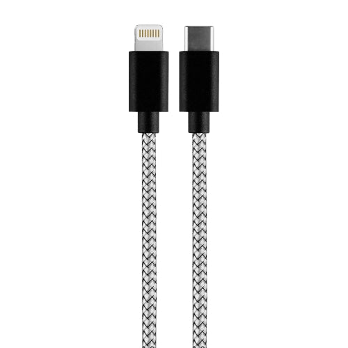 Durable 3ft Braided Type-C to 8-Pin Charging Cable for iPhone, iPad, and AirPods - Fast Sync and Charge