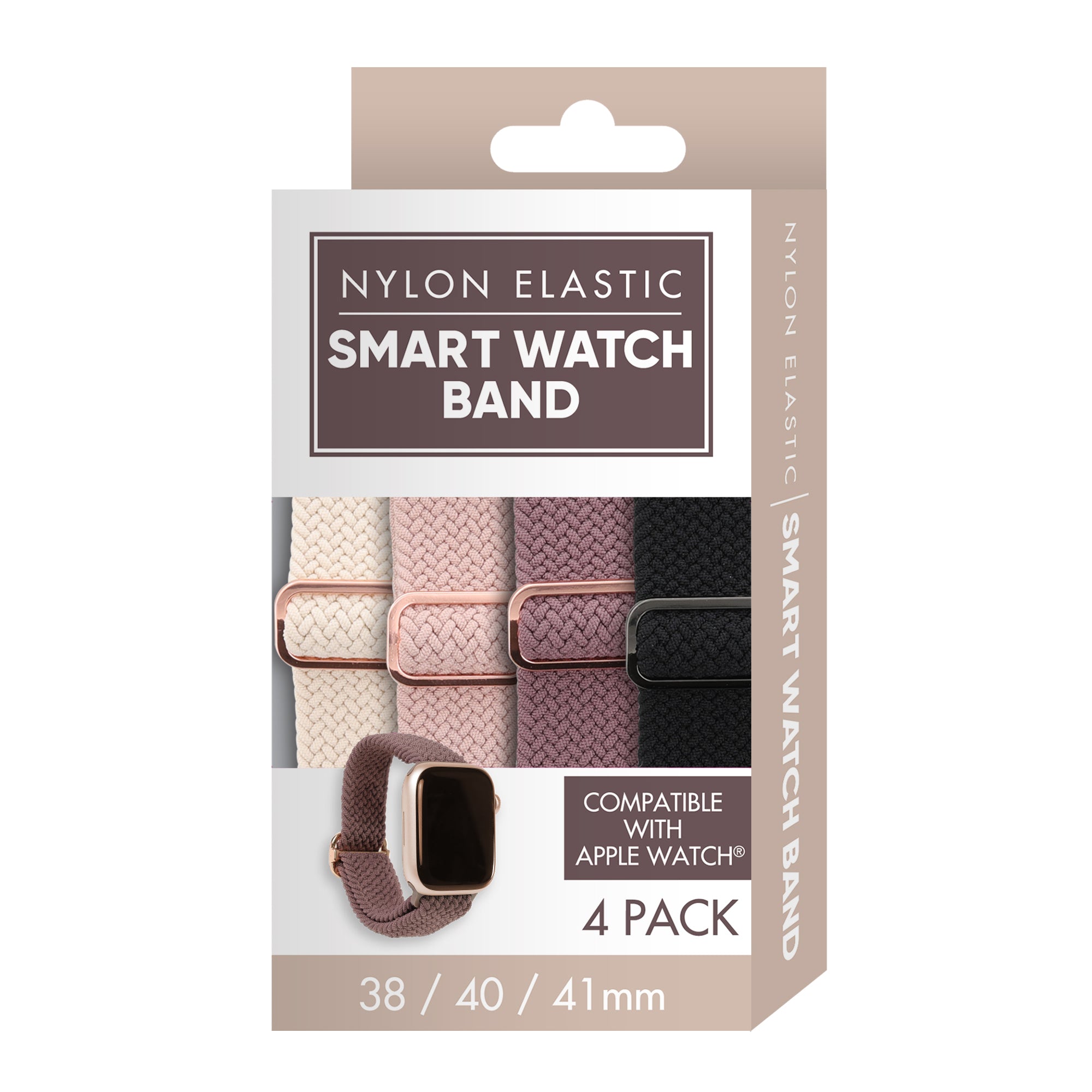 Unisex Smart Watch Nylon Braided Elastic Band 4 Pack – Small Size, Breathable
