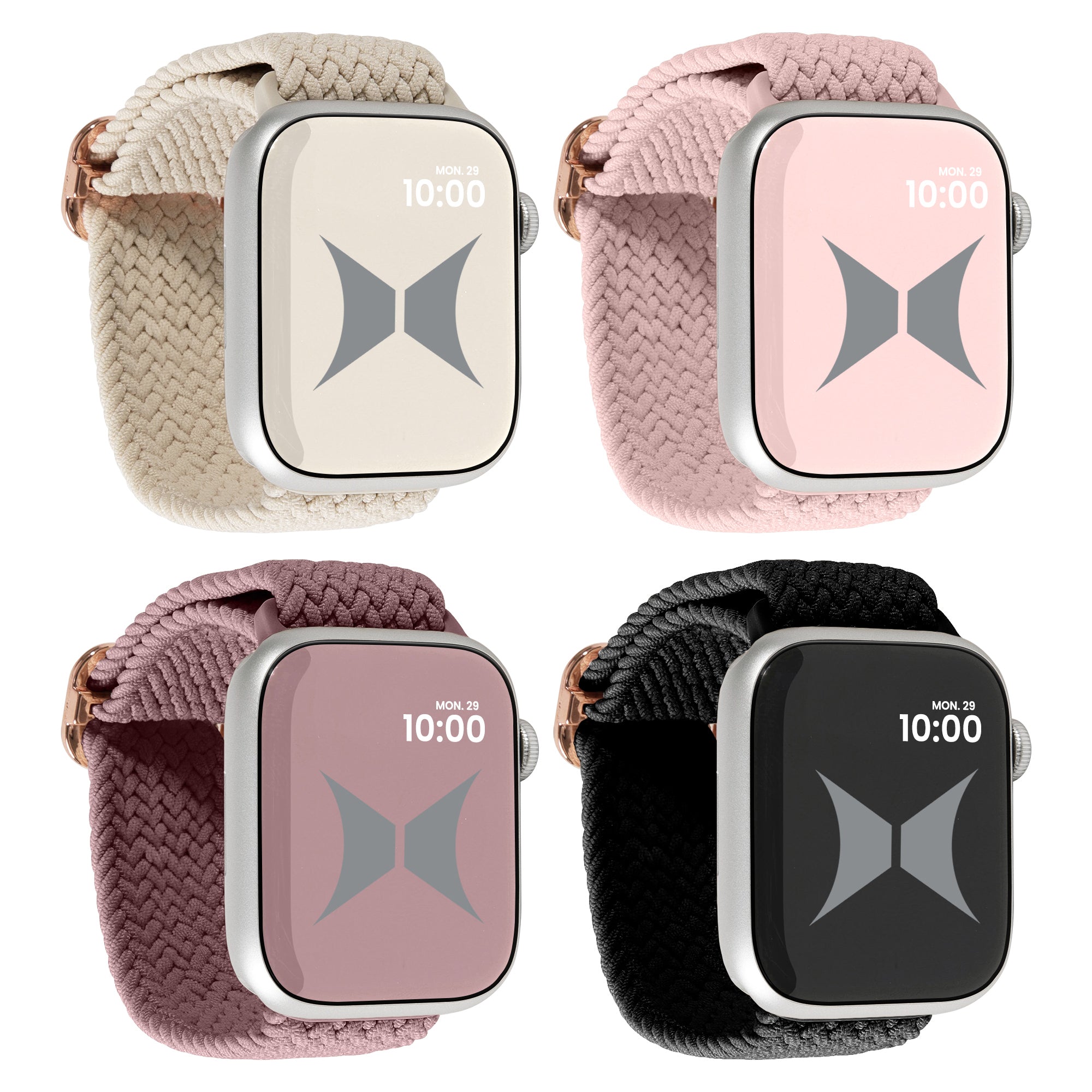 Unisex Smart Watch Nylon Braided Elastic Band 4 Pack – Small Size, Breathable