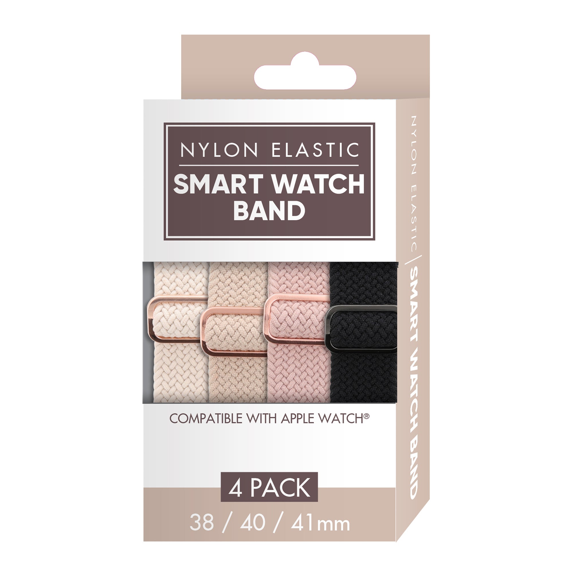 Unisex Smart Watch Nylon Braided Elastic Band 4 Pack – Small Size, Breathable