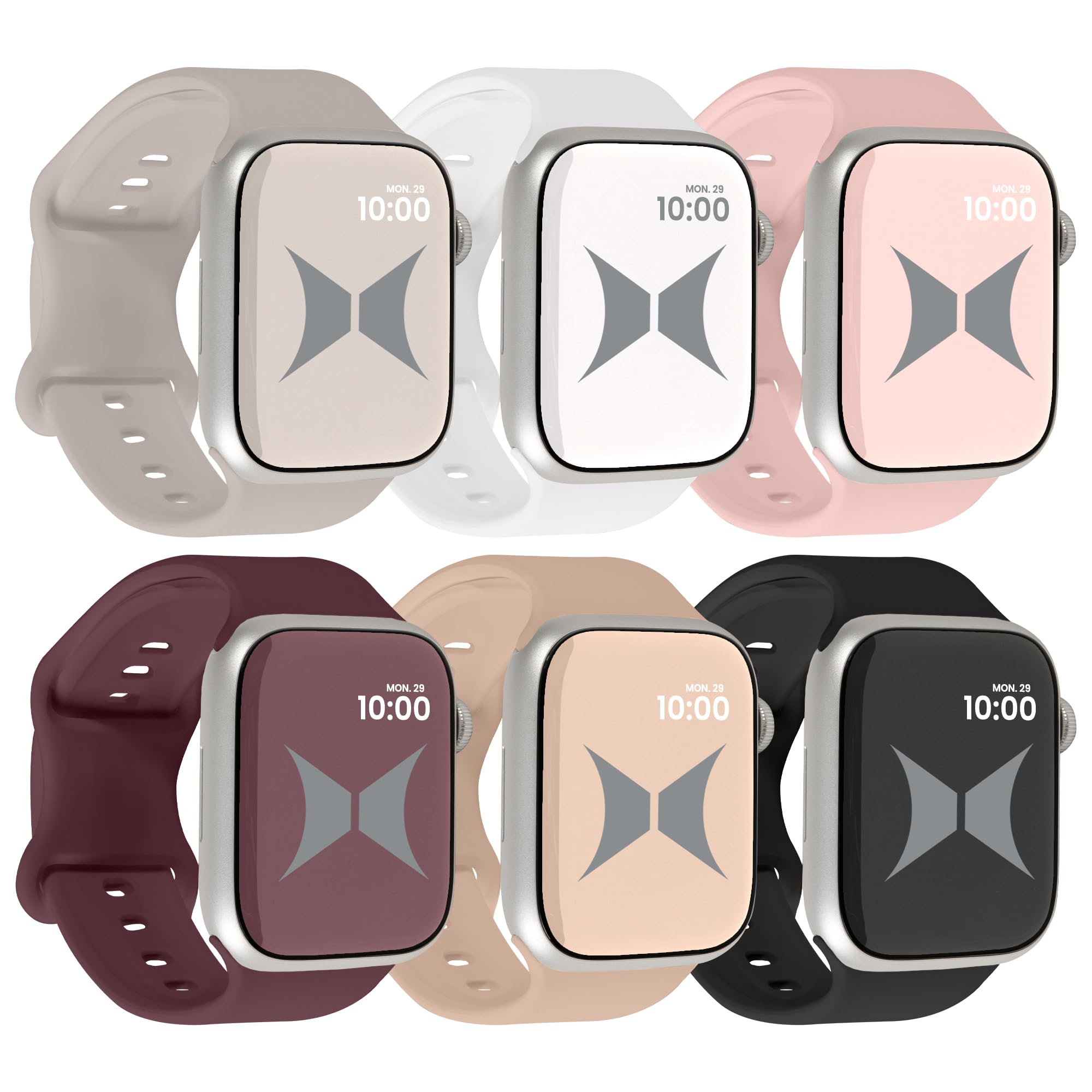 Smart Watch Soft Silicone Band 6 Pack – Small Size, Waterproof, New Buckle Design