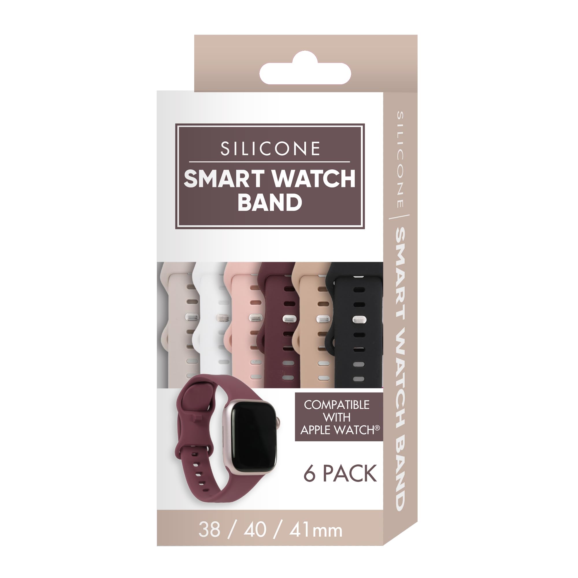Smart Watch Soft Silicone Band 6 Pack – Small Size, Waterproof, New Buckle Design