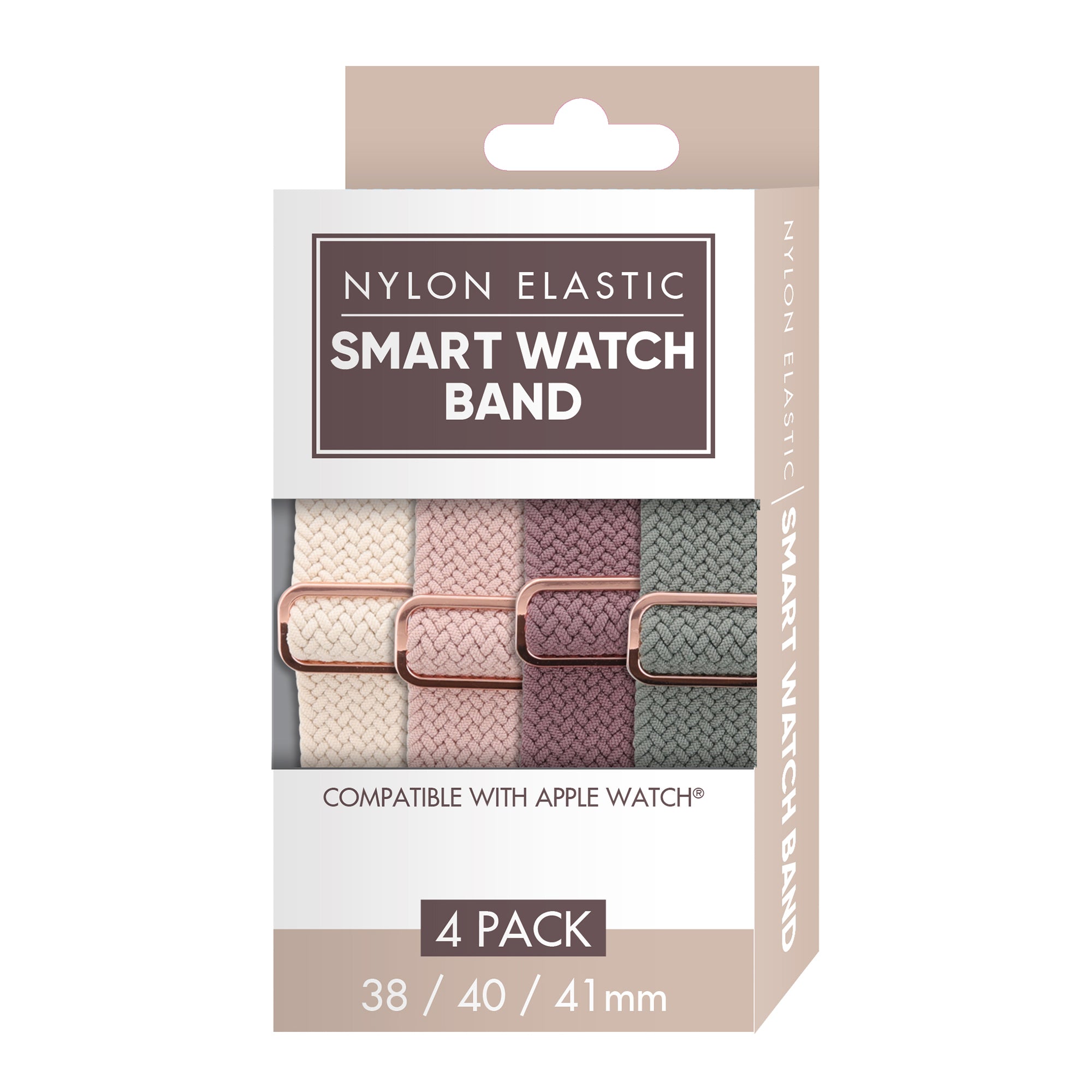 Unisex Smart Watch Nylon Braided Elastic Band 4 Pack – Small Size, Breathable