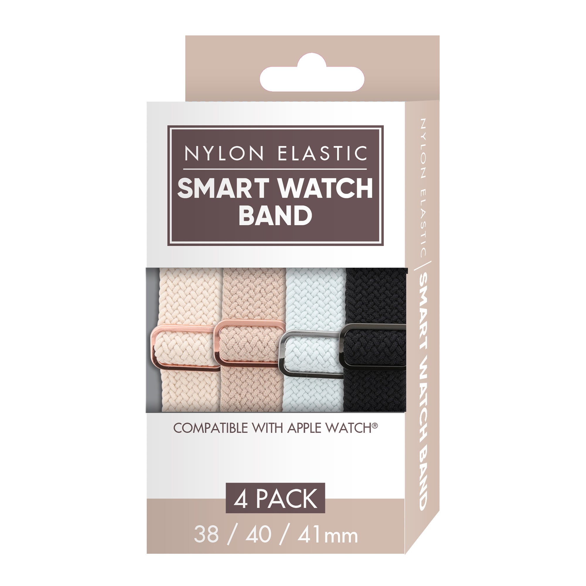 Unisex Smart Watch Nylon Braided Elastic Band 4 Pack – Small Size, Breathable