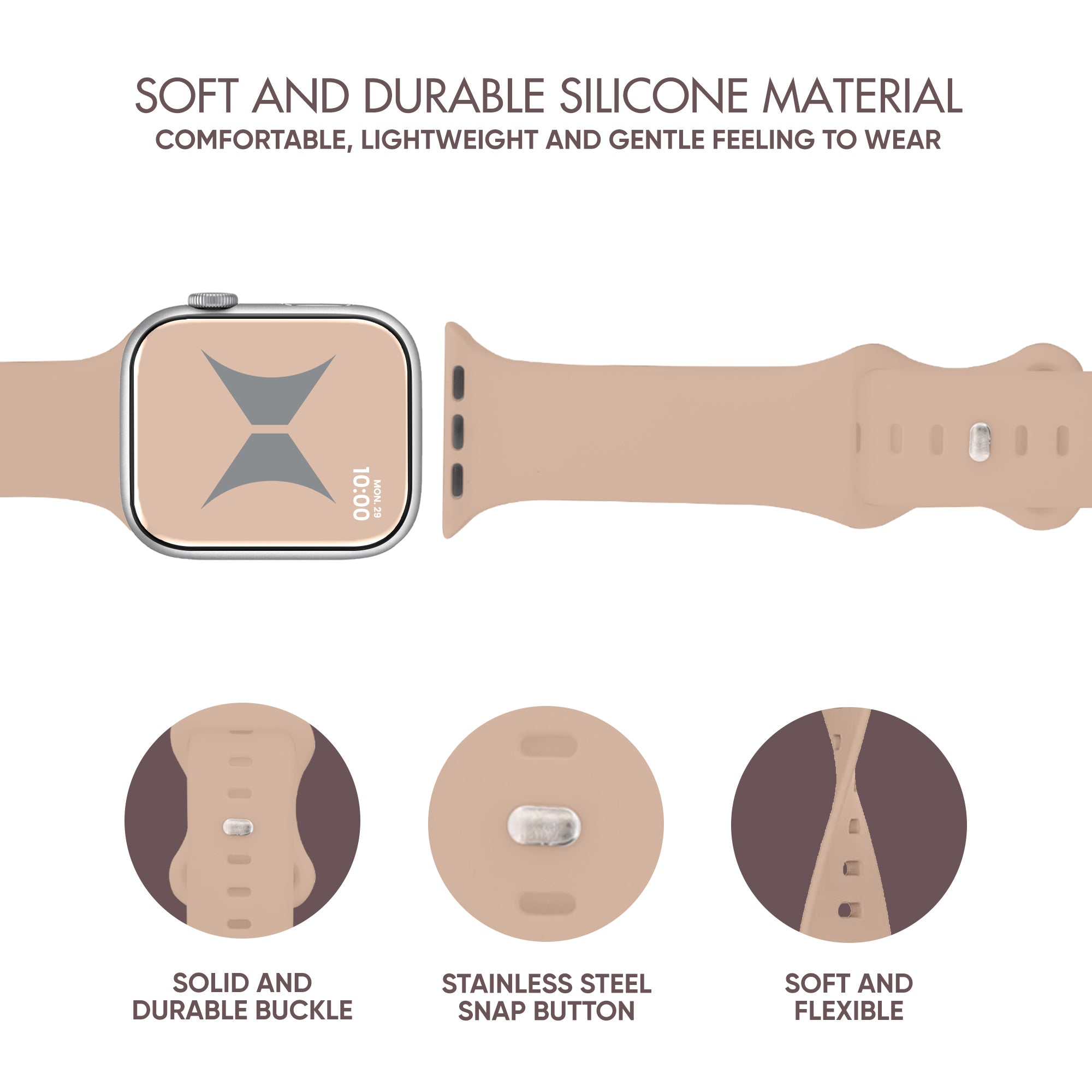 Smart Watch Soft Silicone Band 6 Pack – Small Size, Waterproof, New Buckle Design