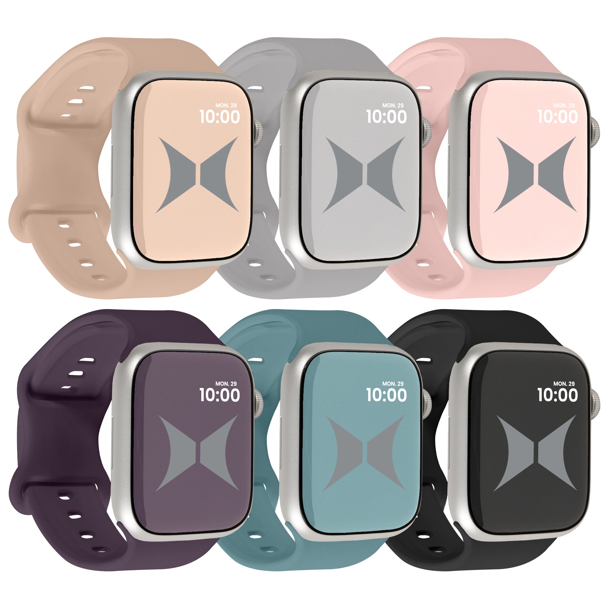 Smart Watch Soft Silicone Band 6 Pack – Large Size, Waterproof, New Buckle Design