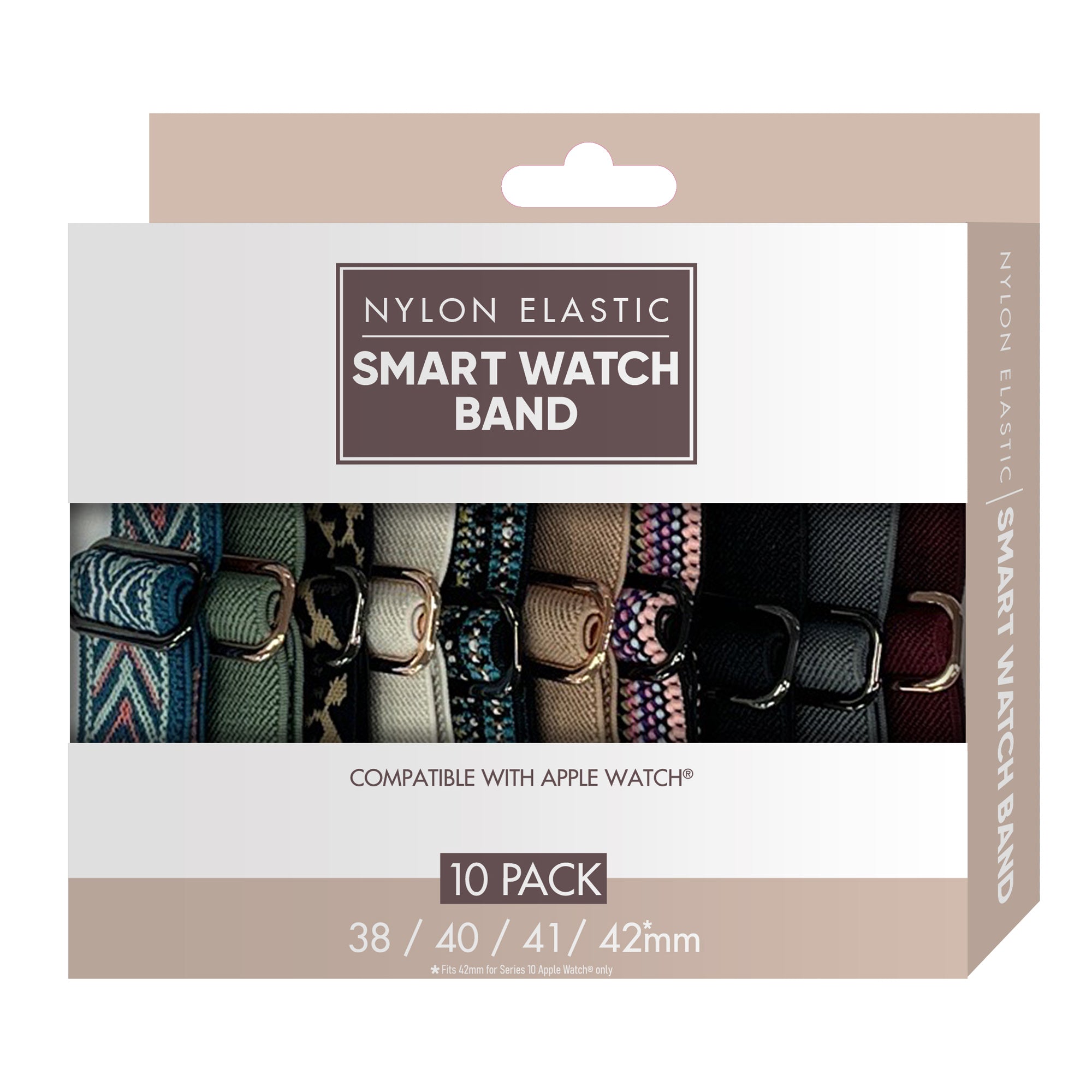 Unisex Smart Watch Nylon Braided Elastic Band 10 Pack – Small Size, Adjustable, Breathable