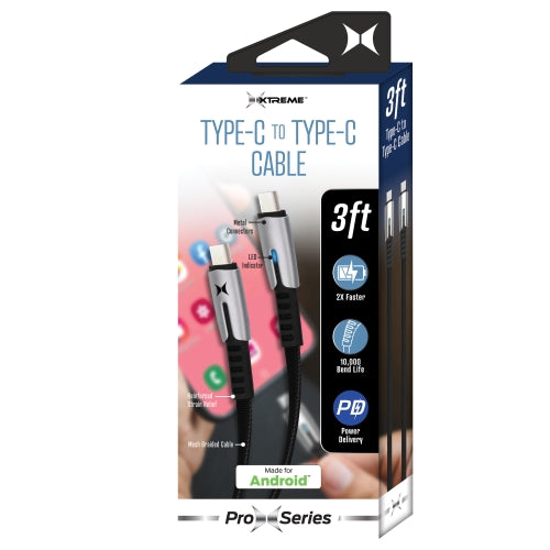 10ft USB-C to USB-C Cable, 2X Faster Charging, Braided, Tangle-Free, 10,000+ Bend Lifespand