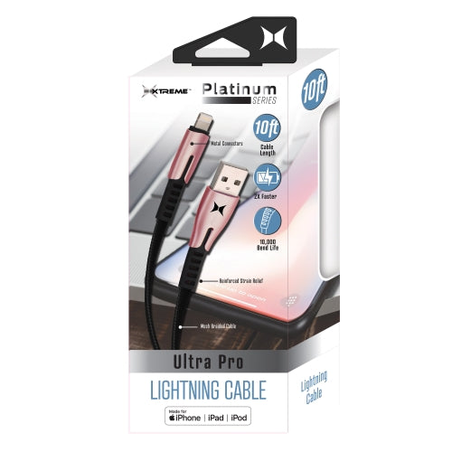 Extra-Long 10ft MFI Certified Lightning Cable - Durable & Tangle-Free