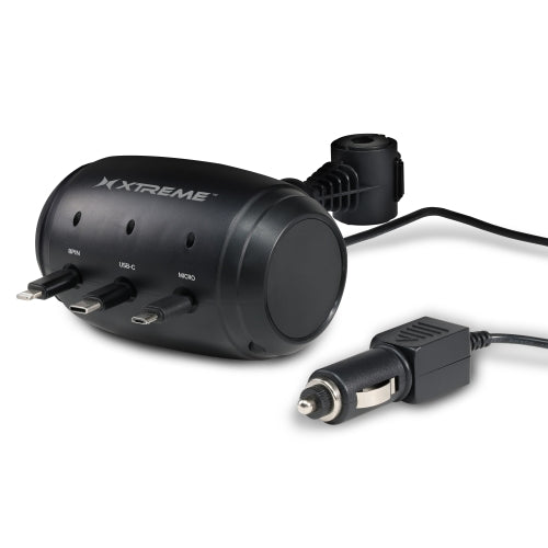 Headrest Charging Station, 30W Retractable 3-in-1 Car Charger for Backseat, USB-C, 8-Pin & Micro-USB