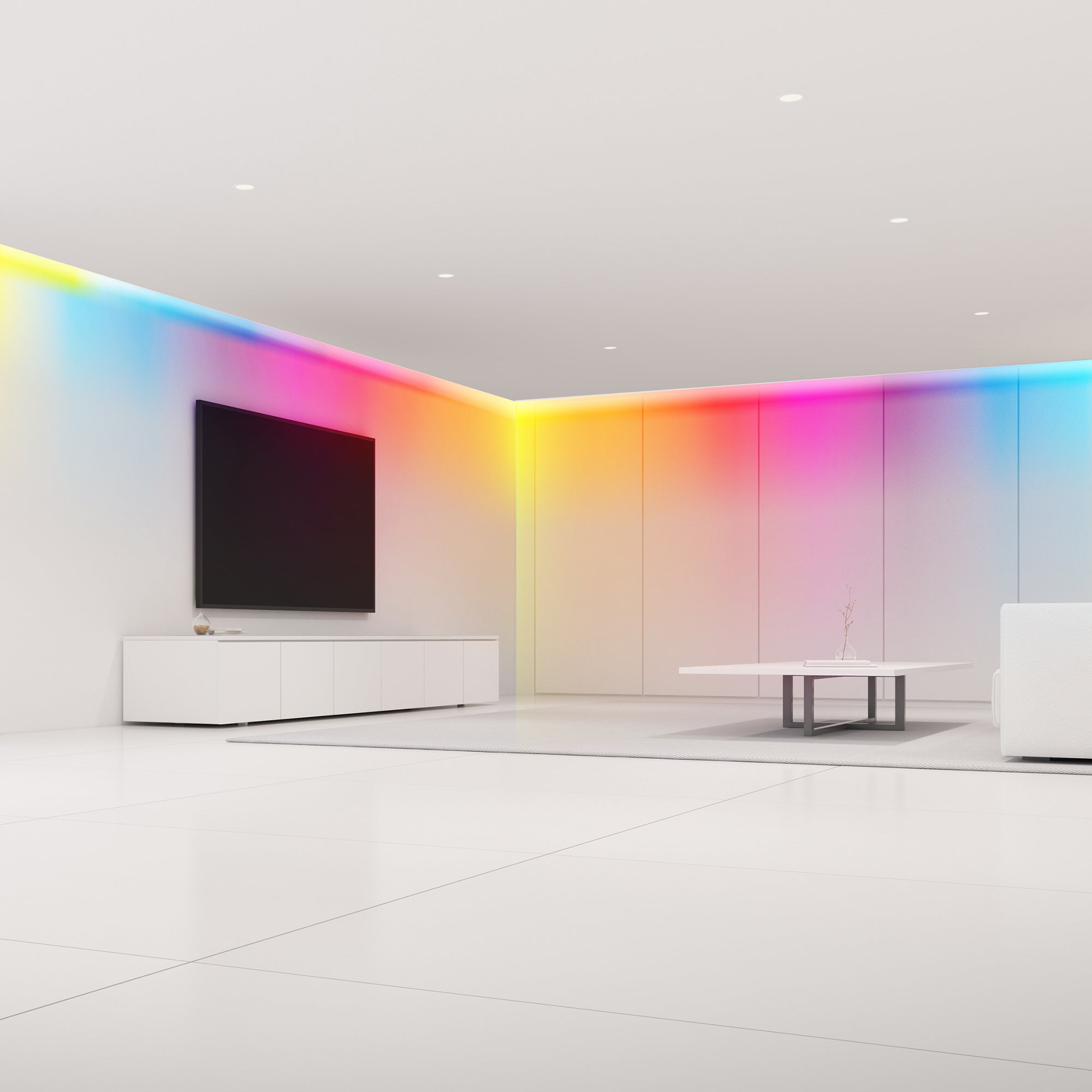100ft Indoor LED Light Strips, Multiple Color Effects, Bluetooth Mobile App Control