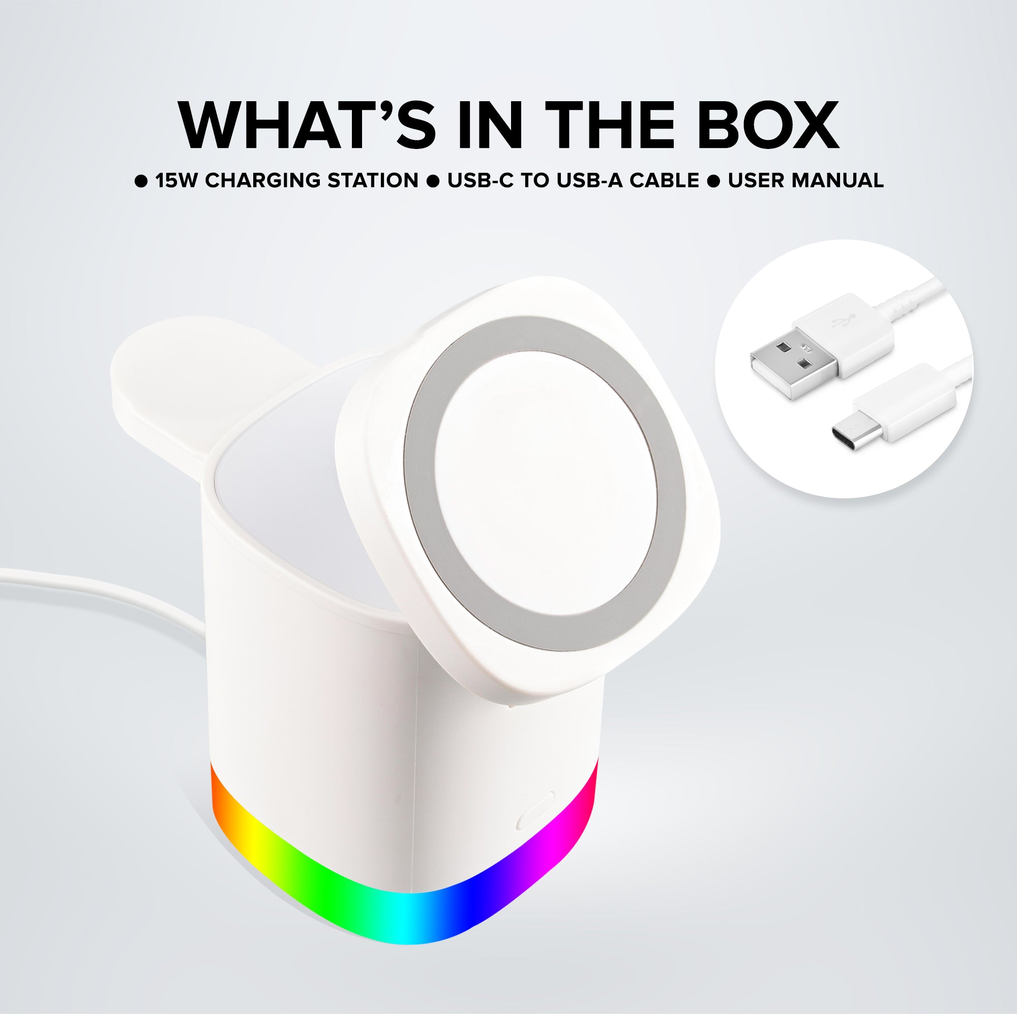 3-in-1 Mag-Safe Wireless Charging Station with Apple Watch and AirPods Dock
