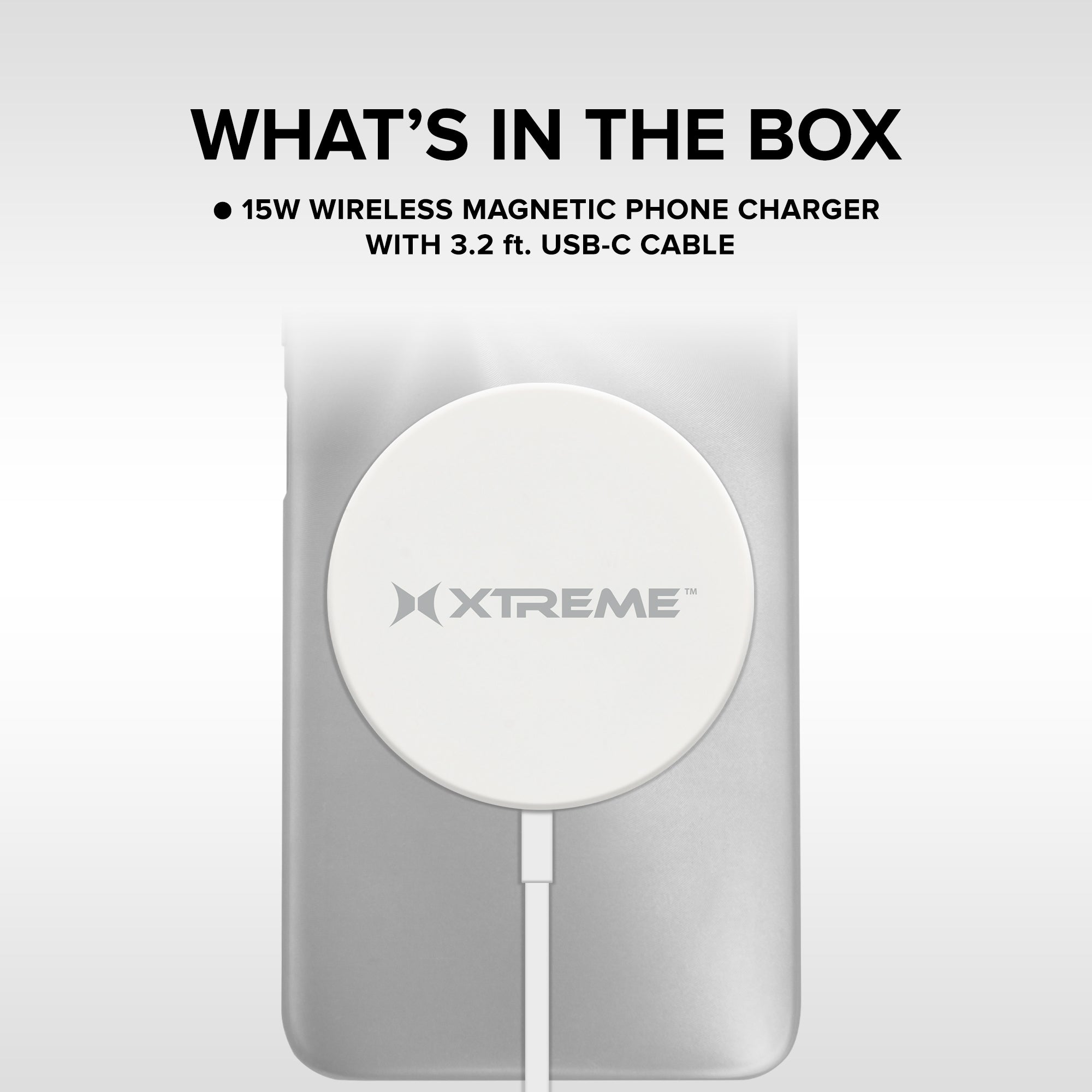 Power Pro Series 15W Wireless Magnetic Snap-and-Charge Charger with USB-C Cable
