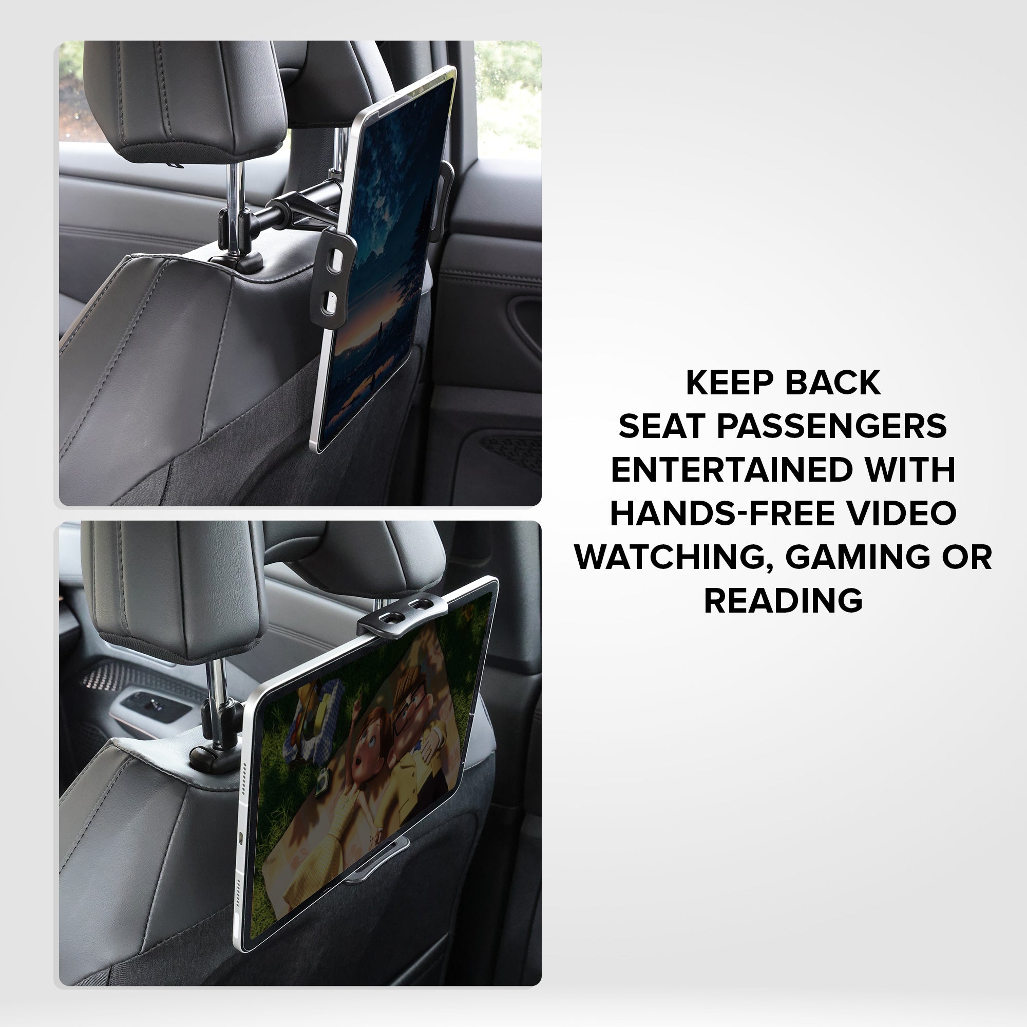 Back Seat Tablet Mount for Cars, Car Headrest Tablet Holder for Backseat, Universal Mount