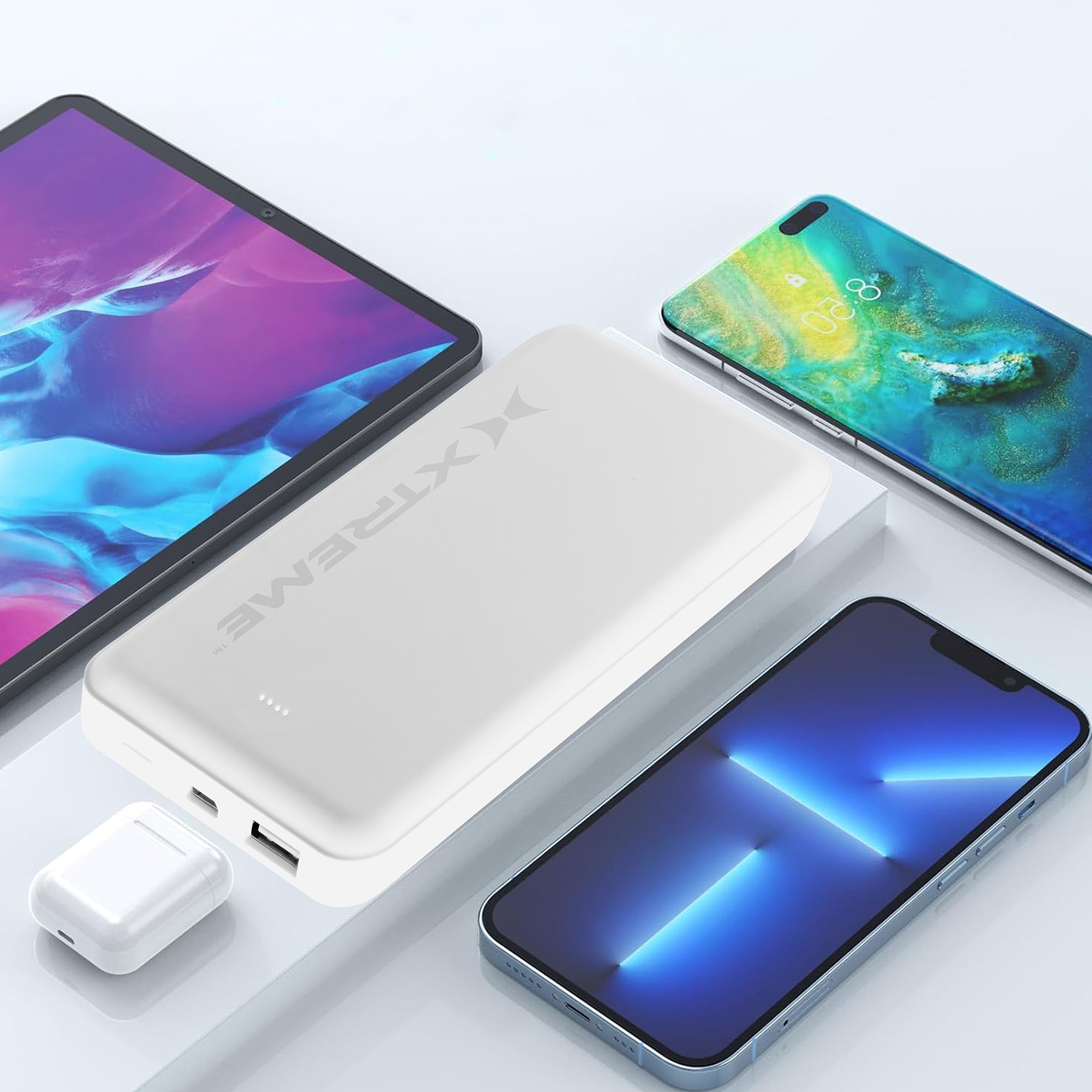 10W USB-A 5000mAh Pocket Power Bank with LED Indicators, Portable Rechargeable Travel Battery Pack for Smartphones and Devices