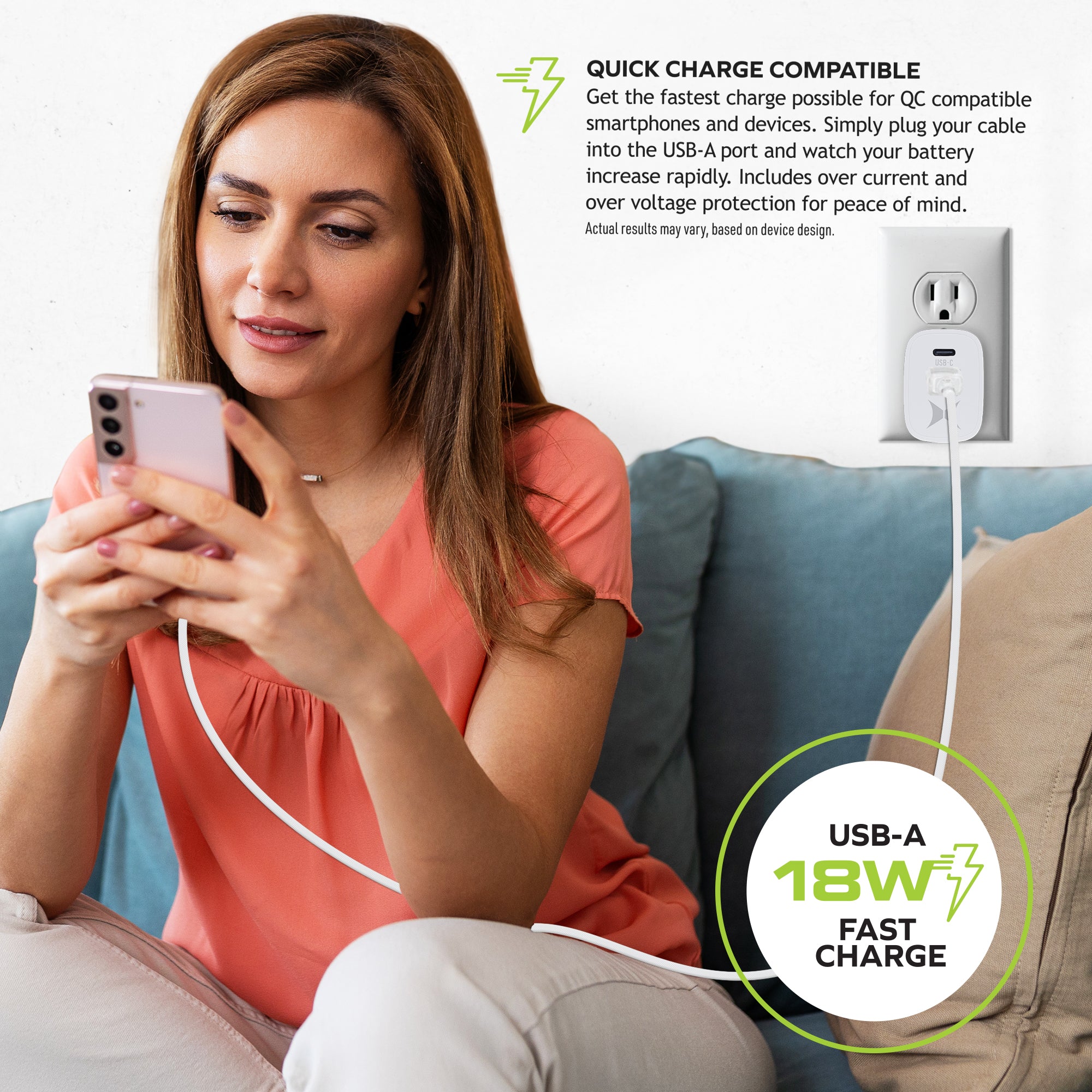 3-Pack Dual Port Quick Charging Wall Charger, 20W USB-C & 18W USB-A Fast Chargers, QC and PD, Ultra-Fast Wall Charger