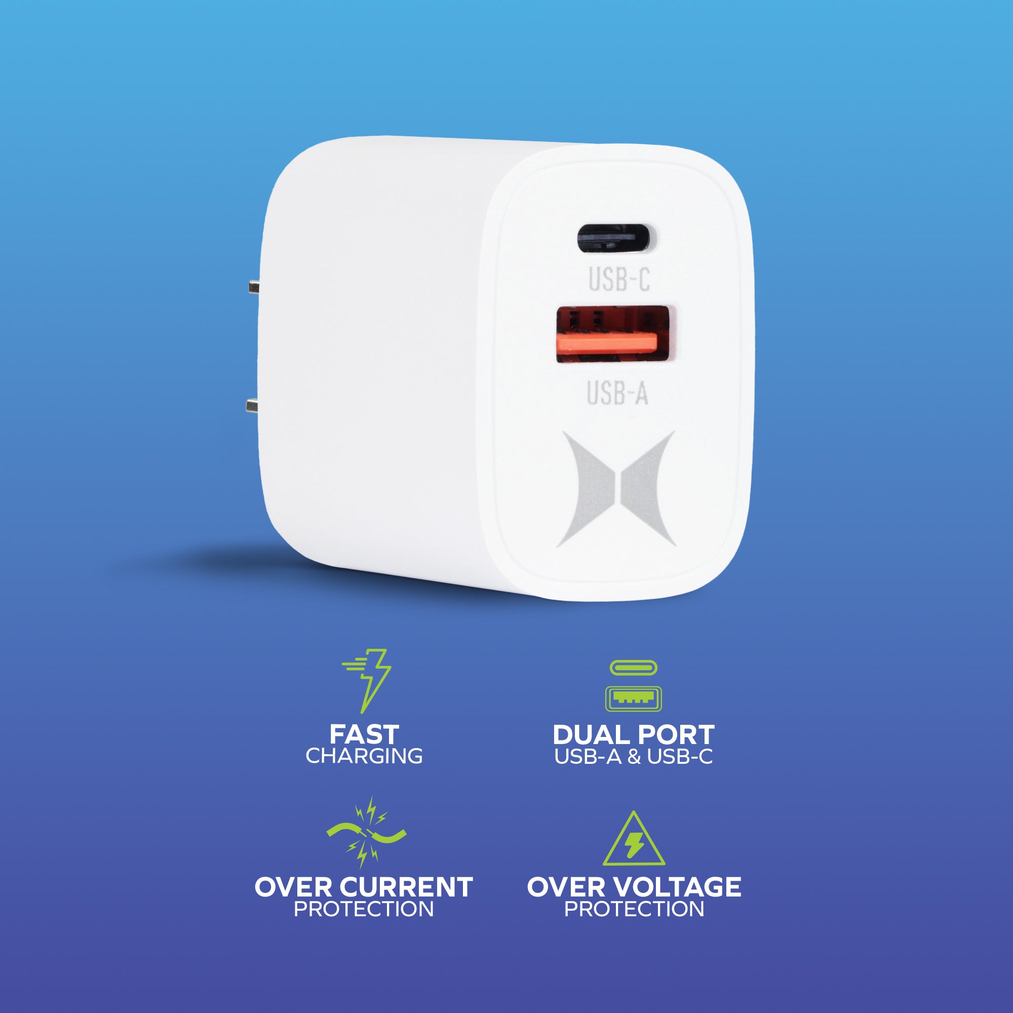 3-Pack Dual Port Quick Charging Wall Charger, 20W USB-C & 18W USB-A Fast Chargers, QC and PD, Ultra-Fast Wall Charger