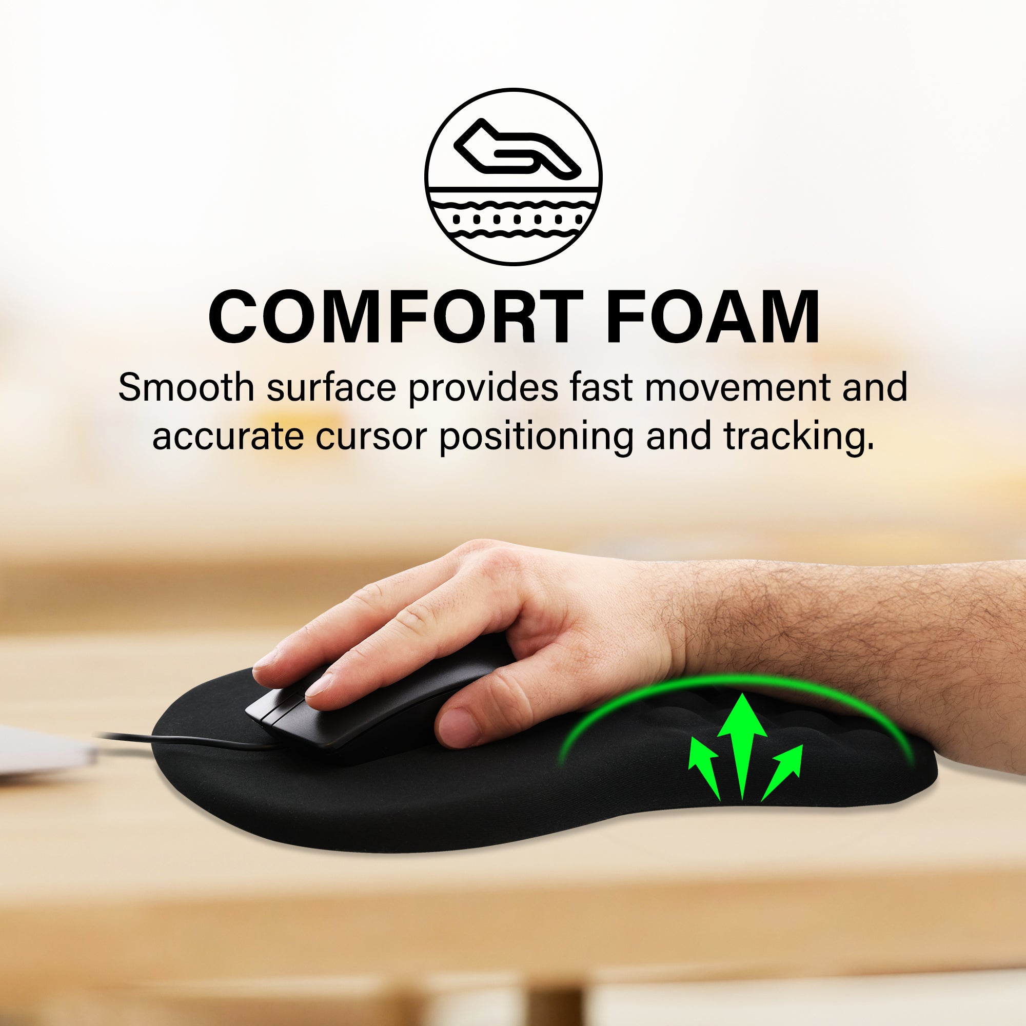 Ergonomic Massage Mouse Pad, Large 8 x 12" Non-Slip Surface
