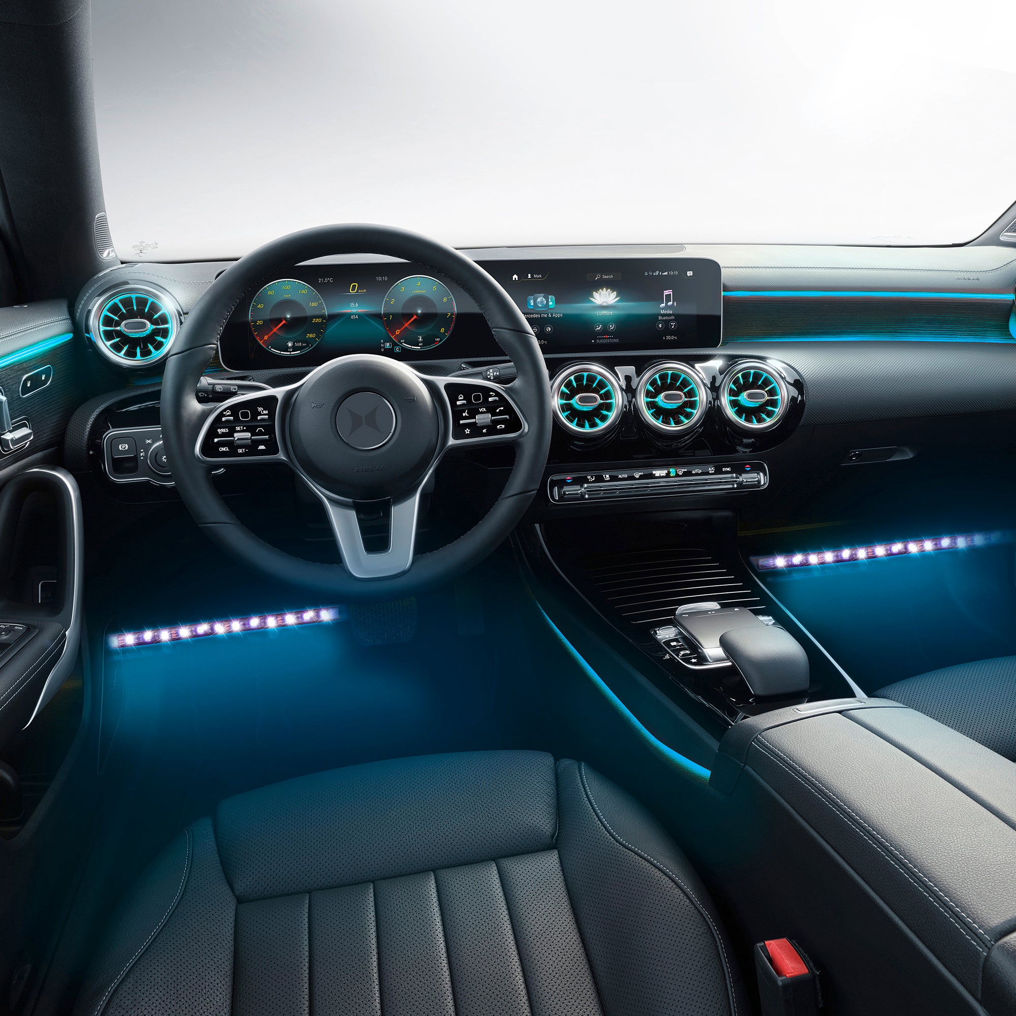 Bluetooth LED Car Accent Light, 4 Light Strips, Sound Reactive, Mobile App Control