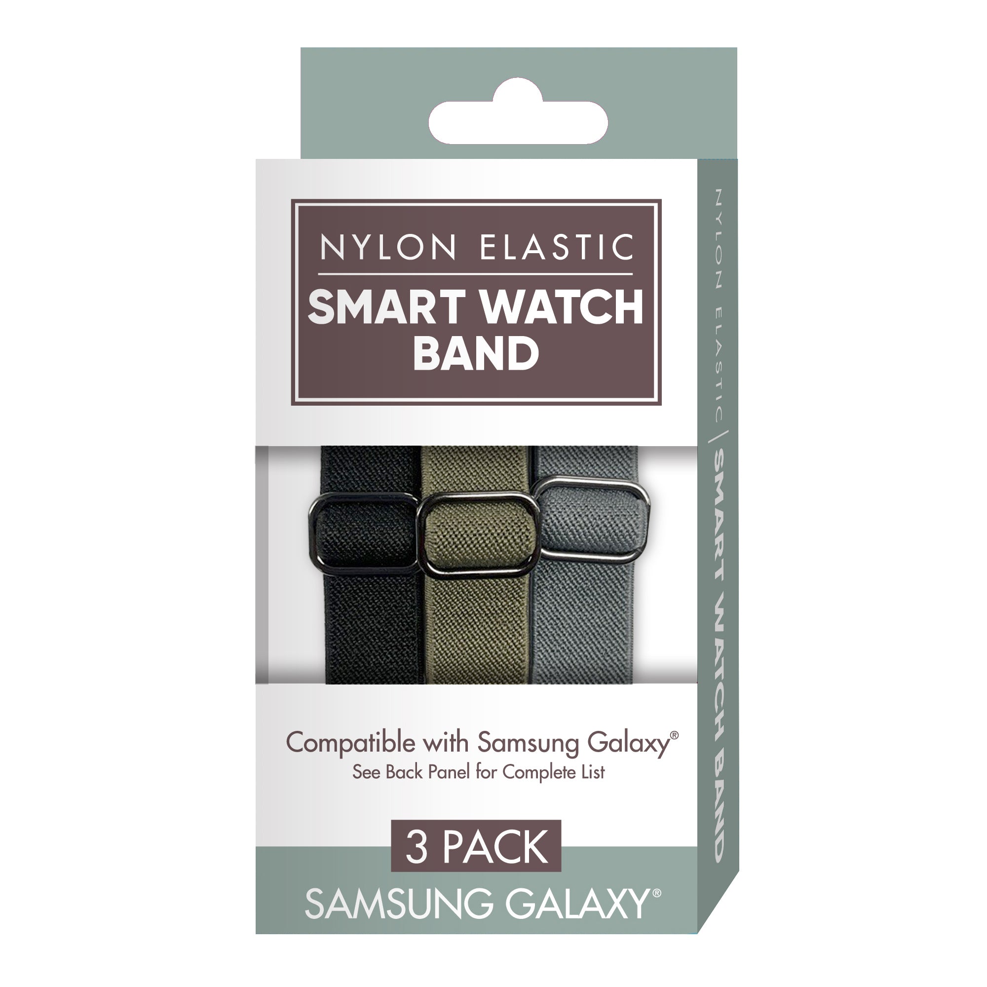 Samsung Watch Replacement Band 3 Pack – Unisex Nylon Braided Elastic Bands, One Size