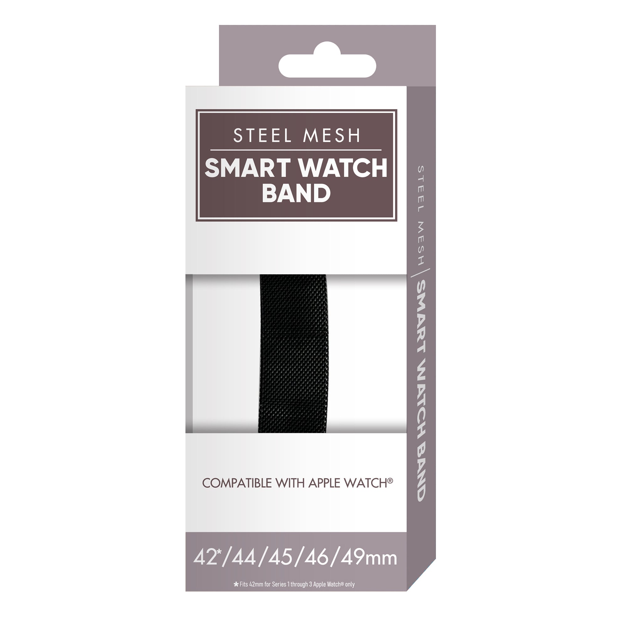 Premium Steel Mesh Apple Watch Band with Adjustable Magnetic Clasp, Black Finish, Universal Fit for all Large Series, Easy Installation