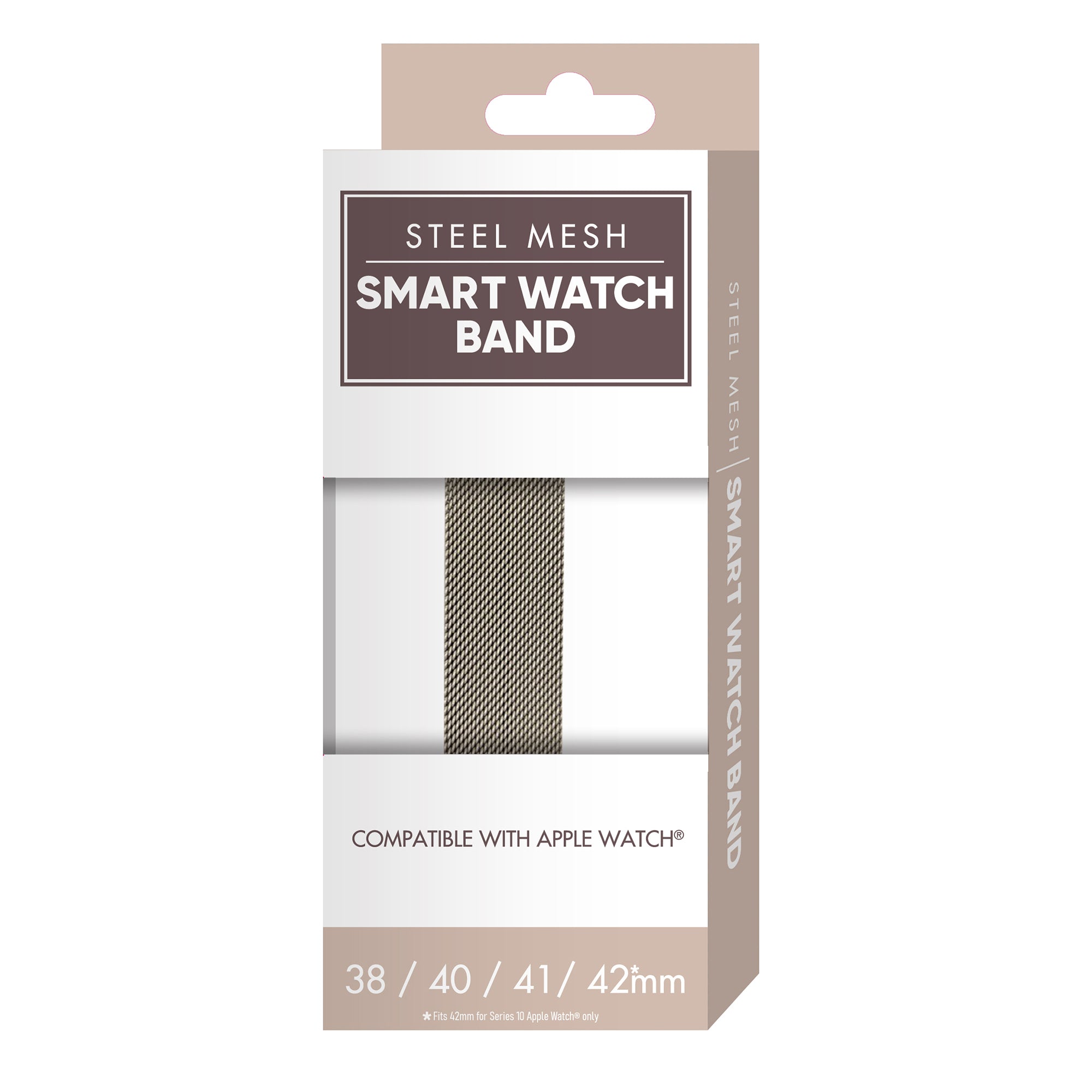 Premium Steel Mesh Apple Watch Band with Adjustable Magnetic Clasp, Starlight Finish, Universal Fit for all Small Series, Easy Installation