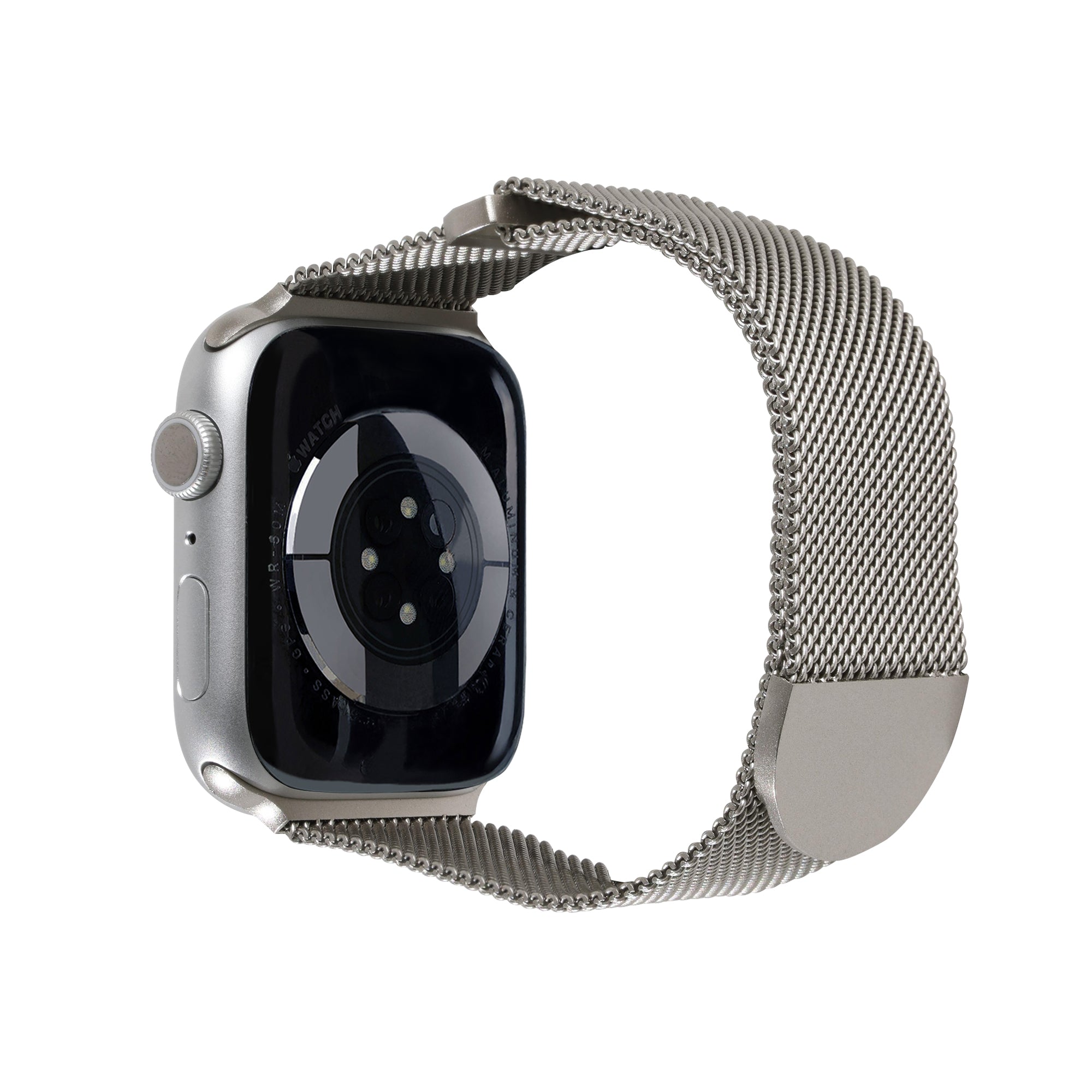Premium Steel Mesh Apple Watch Band with Adjustable Magnetic Clasp, Starlight Finish, Universal Fit for all Small Series, Easy Installation