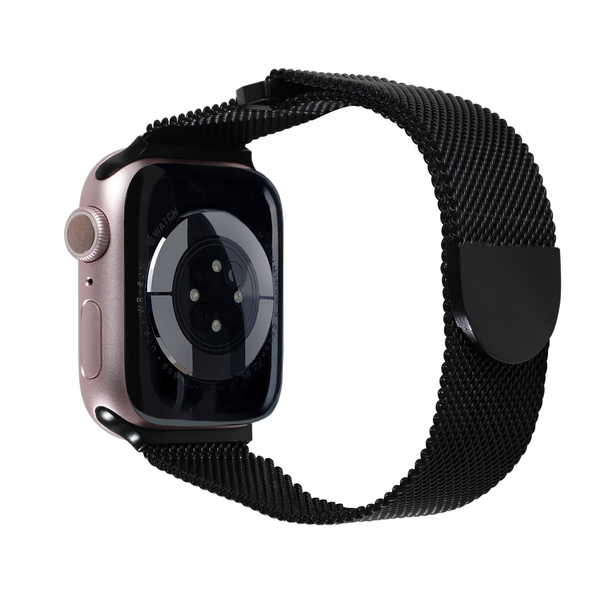 Premium Steel Mesh Apple Watch Band with Adjustable Magnetic Clasp, Starlight Finish, Universal Fit for all Small Series, Easy Installation