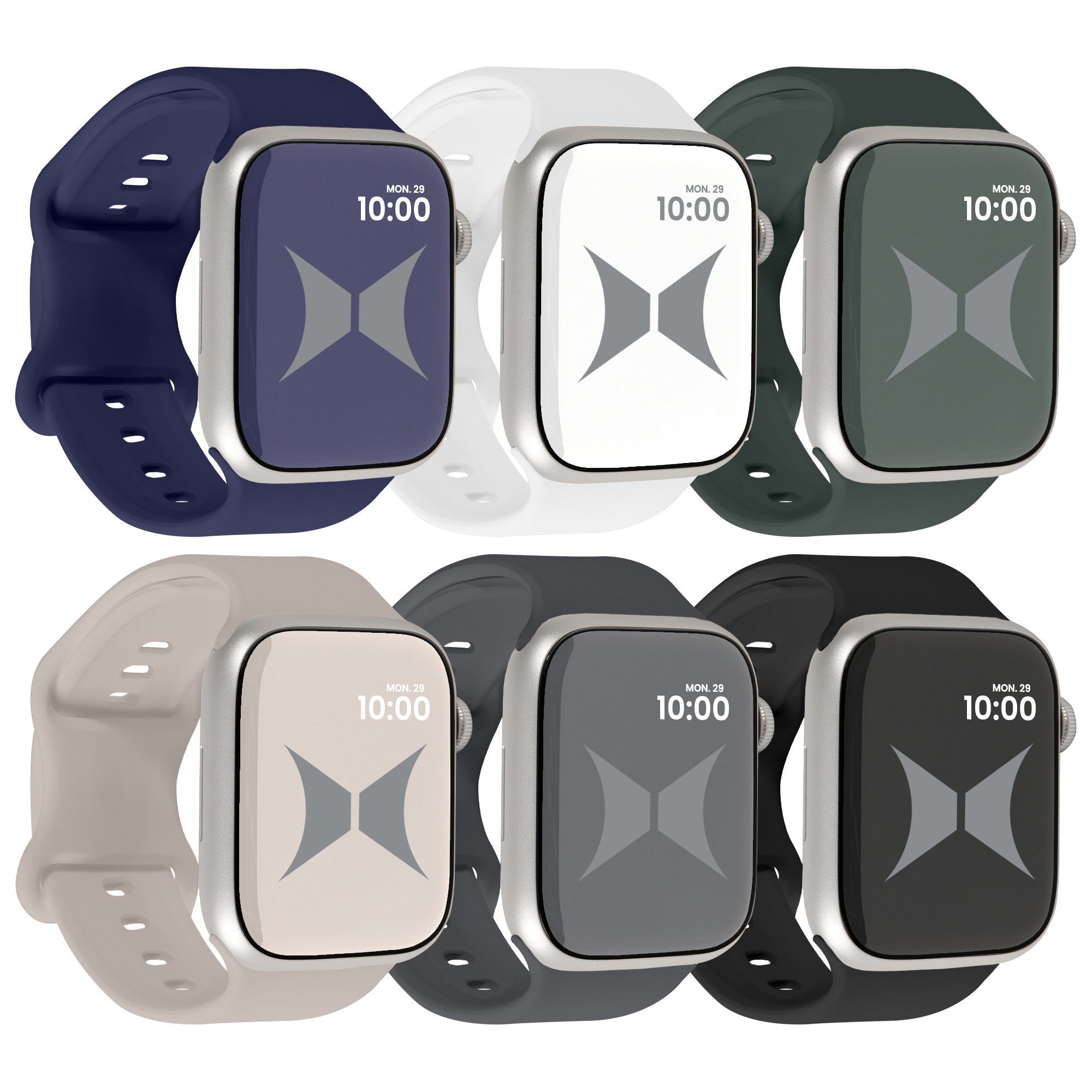 Smart Watch Soft Silicone Band 6 Pack – Large Size, Waterproof, New Buckle Design