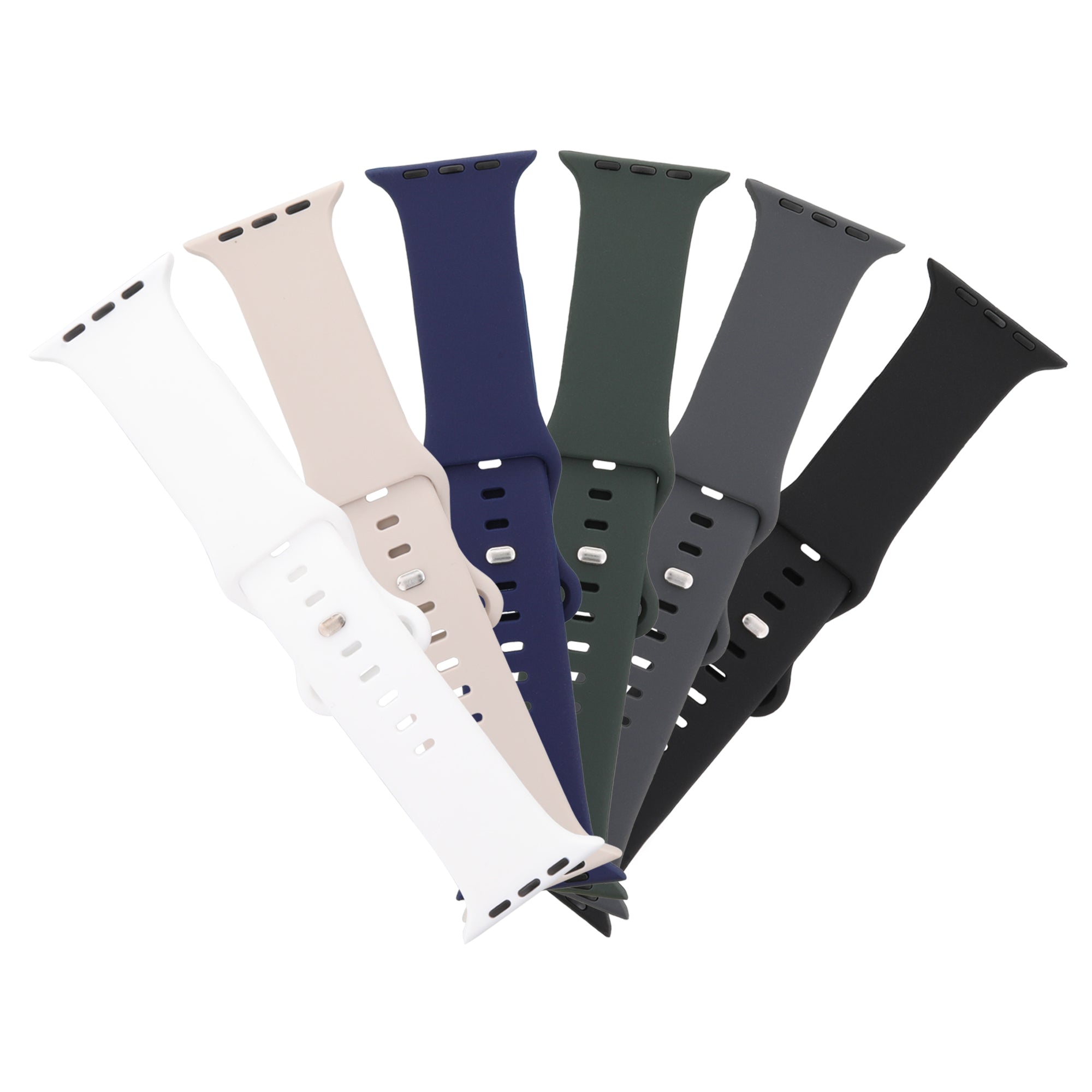 Smart Watch Soft Silicone Band 6 Pack – Large Size, Waterproof, New Buckle Design