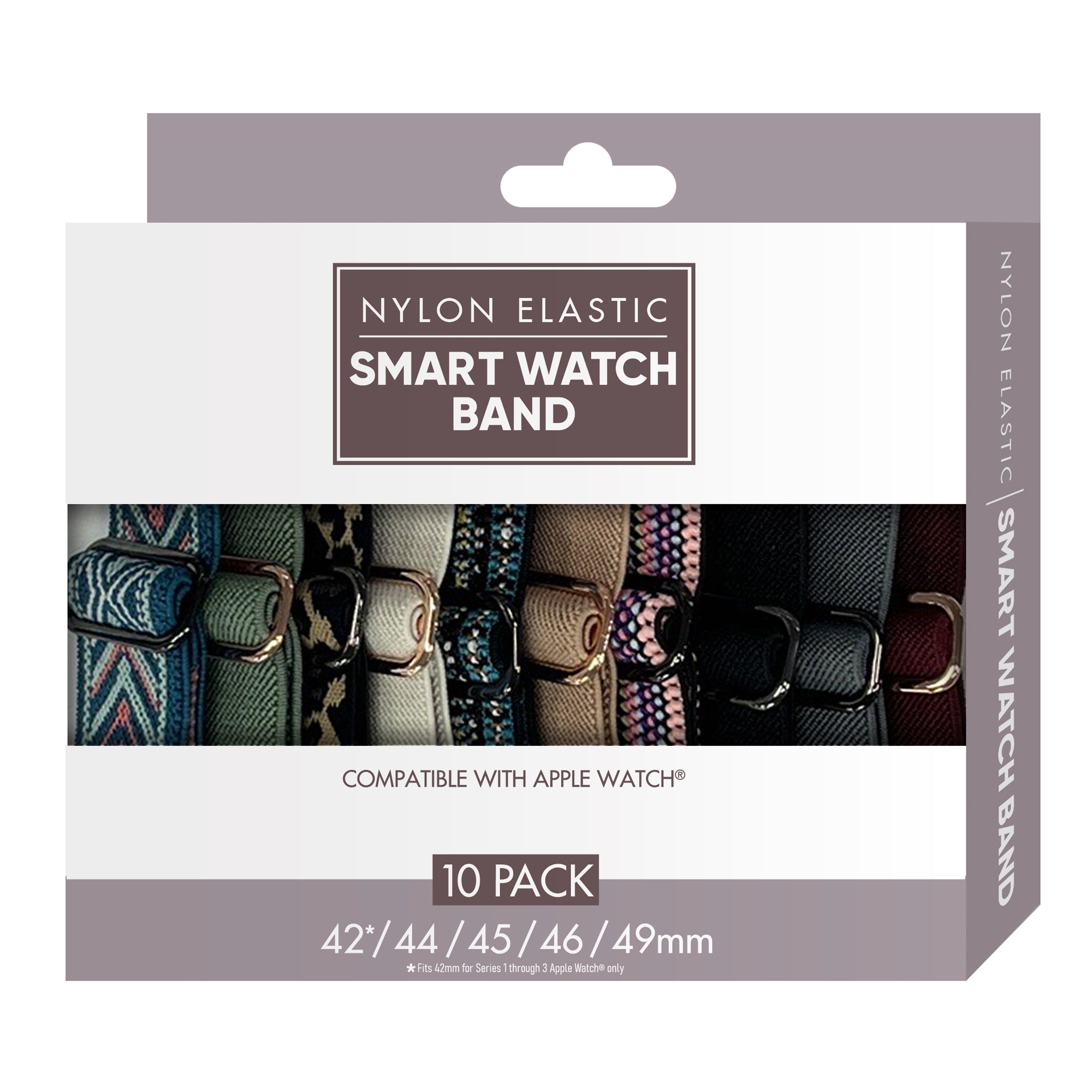 Unisex Smart Watch Nylon Braided Elastic Band 10 Pack – Large Size, Adjustable, Breathable