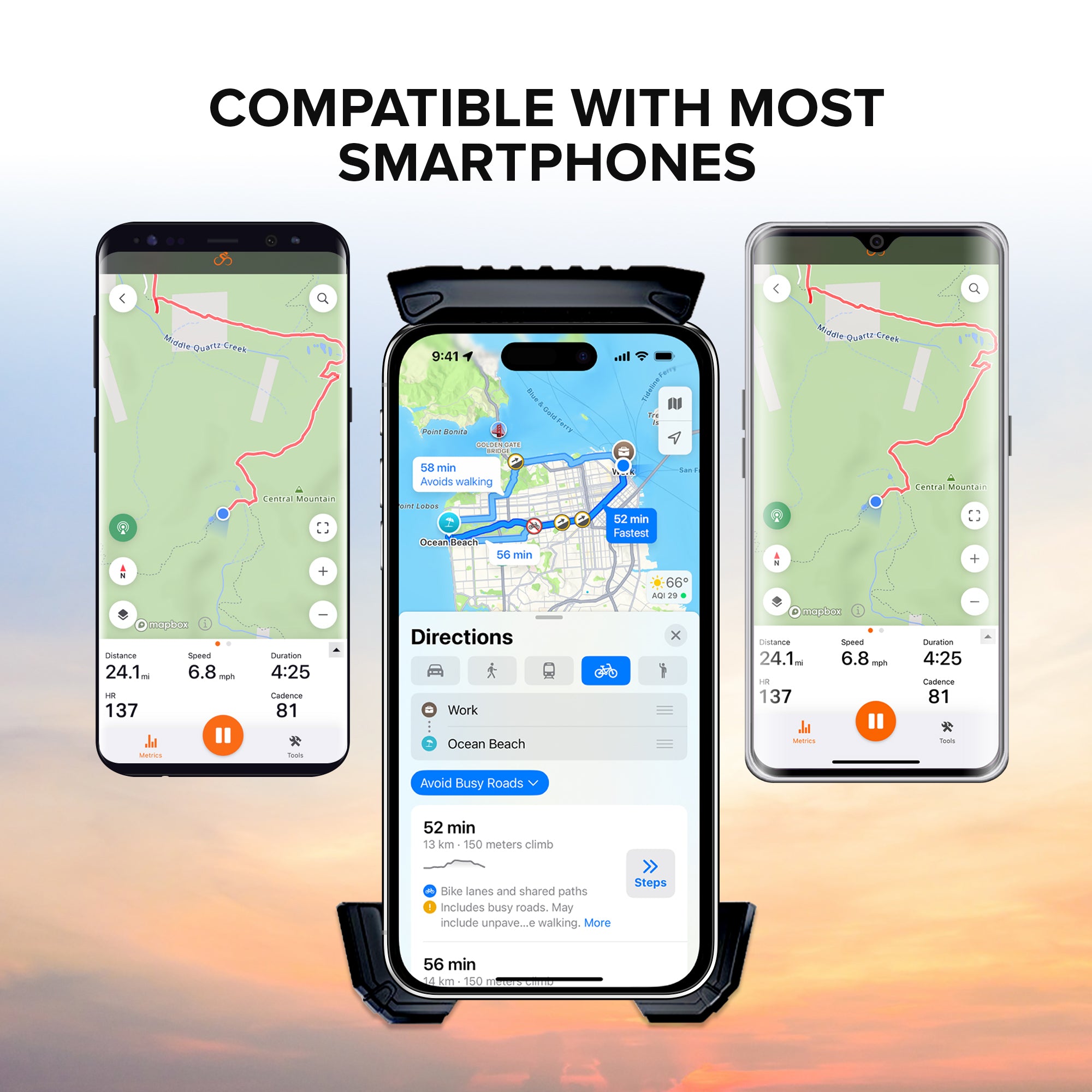 Handlebar Phone Mount, Phone Holder for Bikes, Scooters, Motorcycles, Bicycles