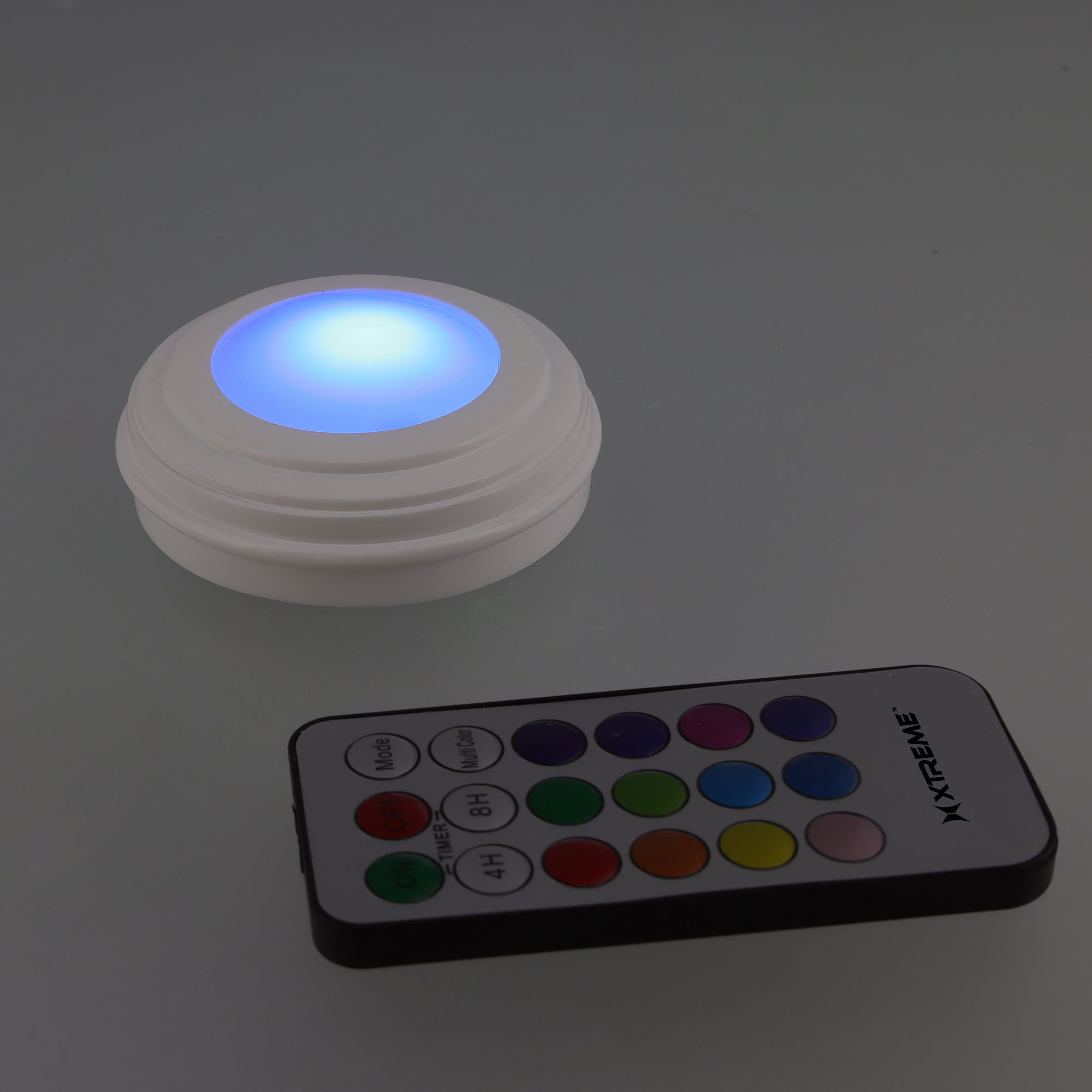 1-Pack RGB LED Puck Lights with Tap Control and Remote Control