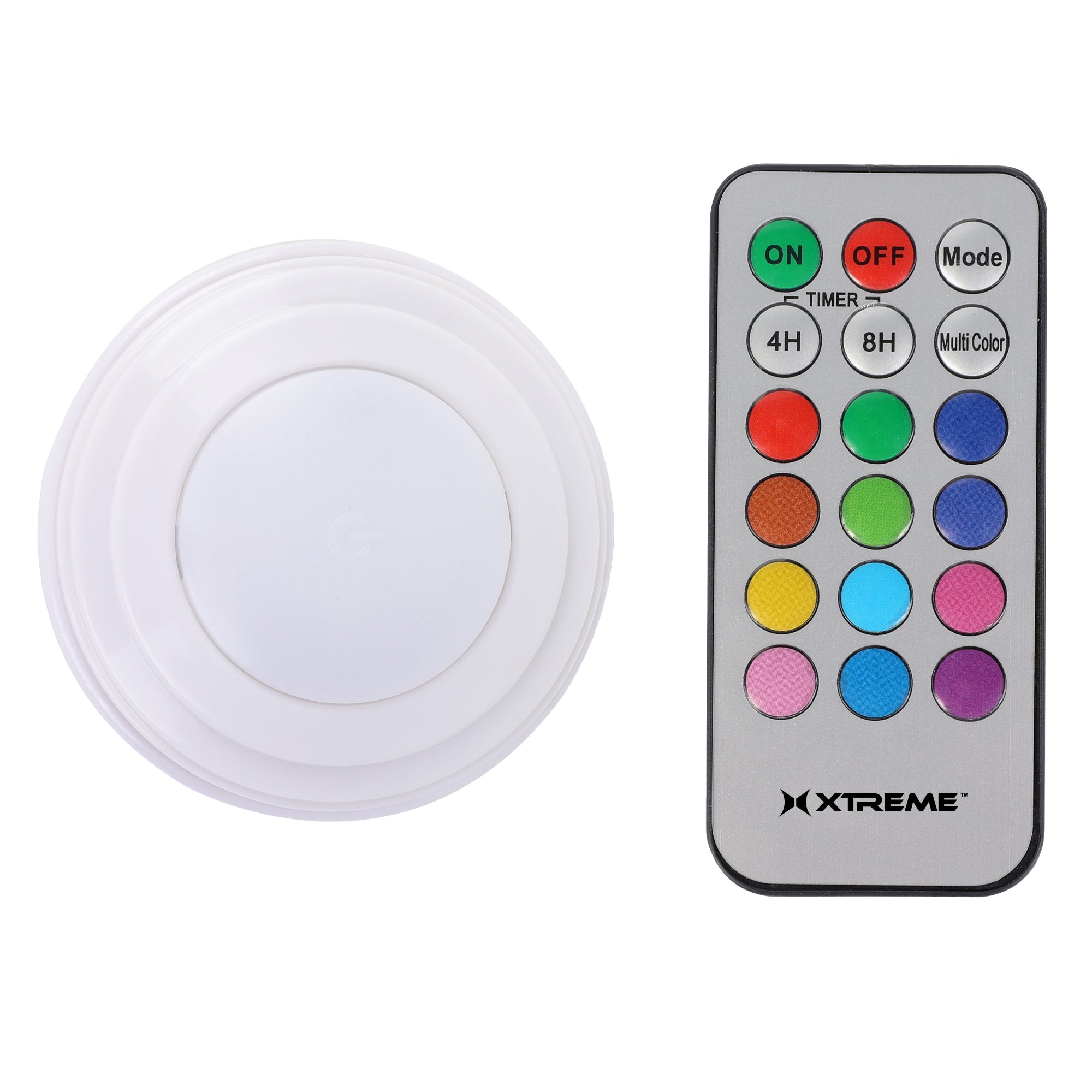 1-Pack RGB LED Puck Lights with Tap Control and Remote Control