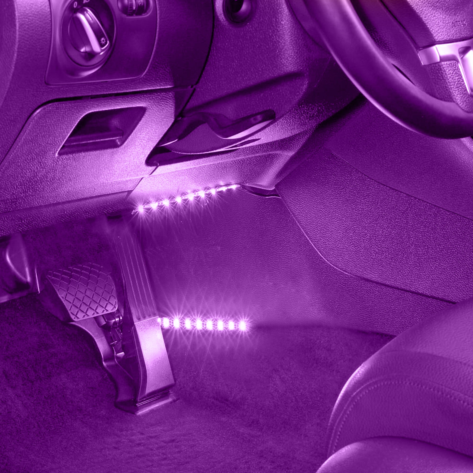 Auto Multicolor Car Interior LED Accent Lights, 2 Strip Customizable, USB-Powered